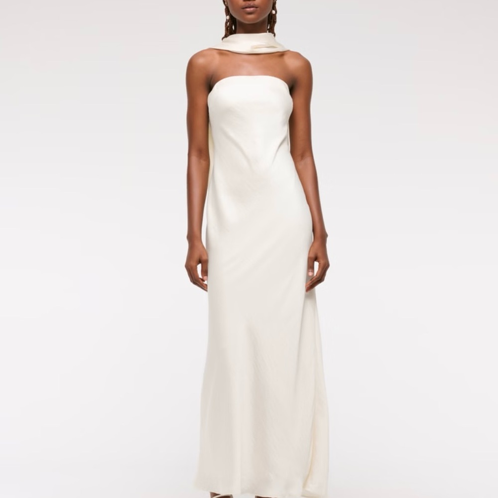 Abercrombie & Fitch Cream Strapless Dress